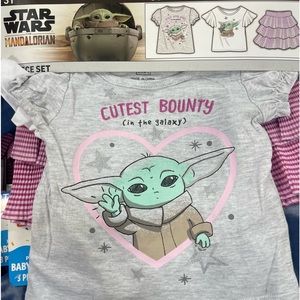 Disney Star Wars Licensed Baby Yoda 3 Piece Skirt Set Size 18mo, 2T & 4T